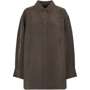 Soeur Relaxed Fit Brown Shirt With Classic Collar - NWT
